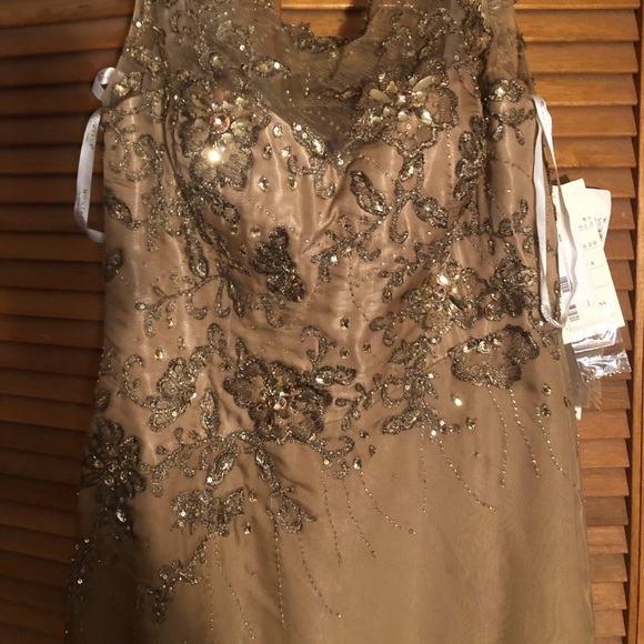 Montage Mon Cheri taupe MOB gown - Picture 4 of 7